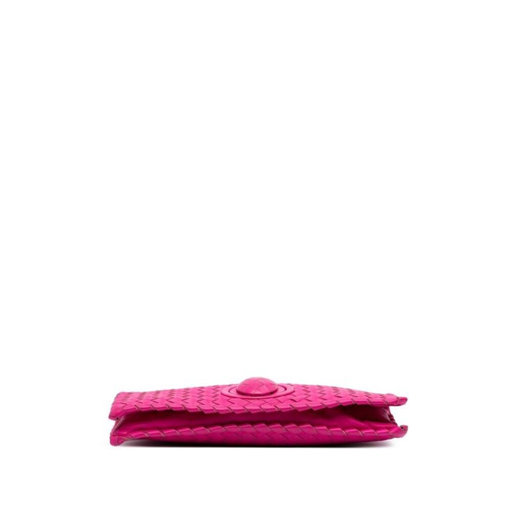 Pre Loved Bottega Veneta Vintage Nappa Intrecciato Turn Lock Clutch Women Pink - Picture 3 of 8